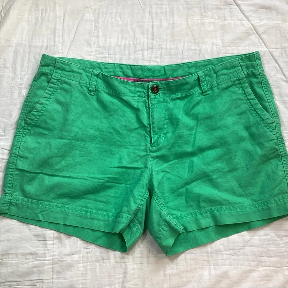 North Face Linen Blend‎ Green Shorts 14 Long
